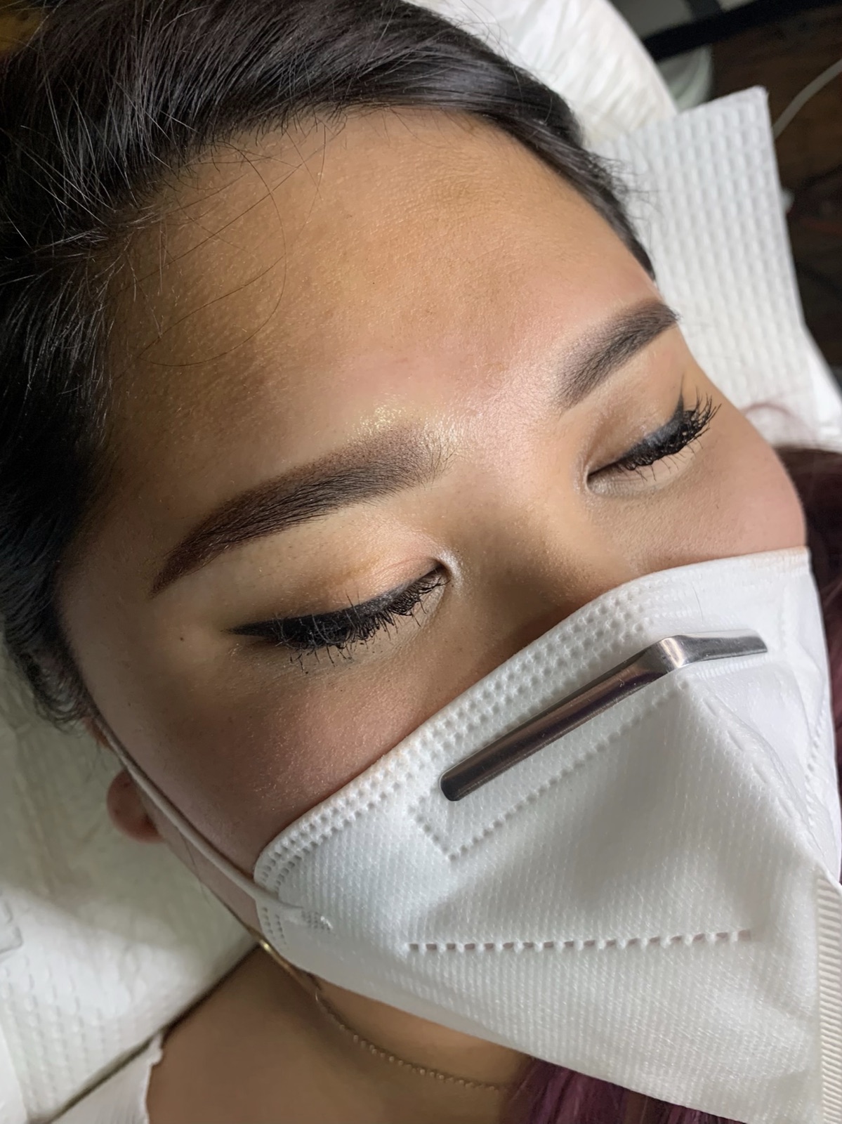 Powder shading with eyeliner result